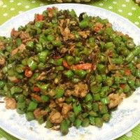 榄菜肉末四季豆的做法图解9