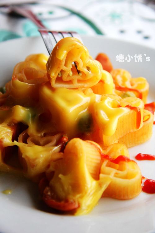 微波炉版芝士爱心面的做法