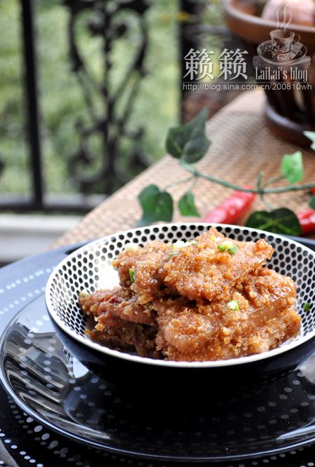 玫瑰腐乳粉蒸肉的做法