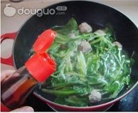 小白菜汆丸子的做法图解11