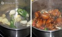 姜葱花生焖猪蹄的做法图解6