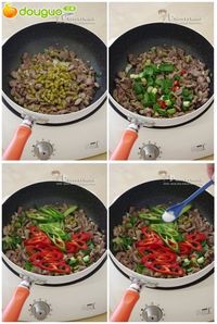 酸豆角炒鸡胗 的做法图解5