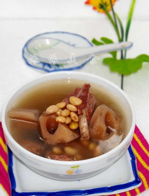 莲藕黄豆骨头汤的做法