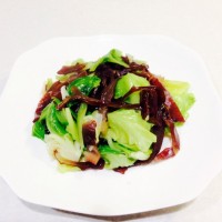 高丽菜芽(包菜芽)烩鲜木耳的做法图解3