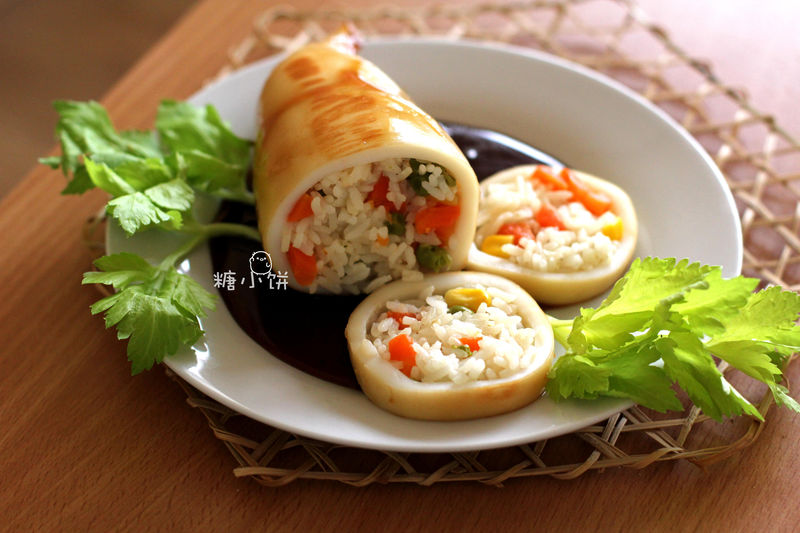 照烧鱿鱼筒酿饭的做法