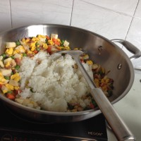 杏鲍菇培根蛋炒饭的做法图解6