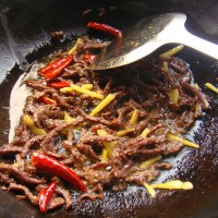 牛肉煸蒜苔的做法图解6