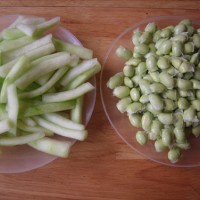 西瓜皮炒毛豆的做法图解1
