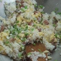 香肠西芹炒饭的做法图解8