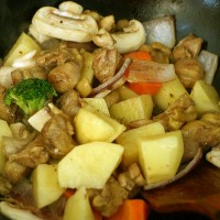 咖喱蘑菇鸡腿饭的做法图解4