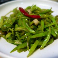 椒盐炒刀豆的做法图解4
