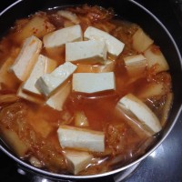辣白菜豆腐汤的做法图解4