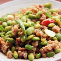 肉末烧毛豆的做法图解4