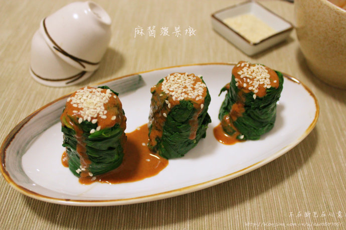 麻酱菠菜墩的做法