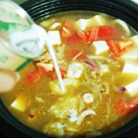咖喱海鲜豆腐锅的做法图解5