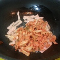 韩国泡菜火腿斜管面的做法图解8