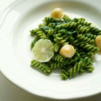 菠菜奶油意面配焗带子的做法 图解4 -->