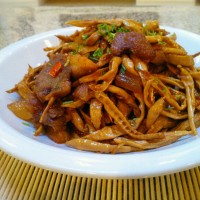 咸肉炒笋干的做法 图解5 -->