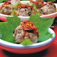 虫草花蒸香菇狮子头的做法 图解9 -->