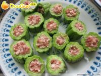 夏季吃苦----苦瓜酿肉的做法 图解3 -->