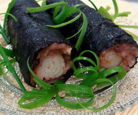 紫菜蟹柳卷的做法
