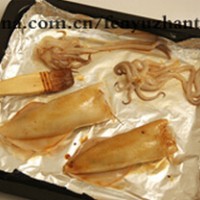 香烤糯米鱿鱼筒的做法 图解12 -->