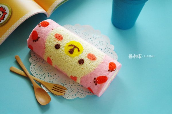 #特百惠龙卷风佳作#萌兔子彩绘蛋糕卷的做法