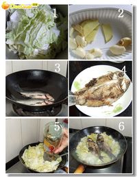 白菜炖鲫鱼的做法 图解2 -->