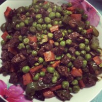 豌豆炒肉的做法 图解8 -->