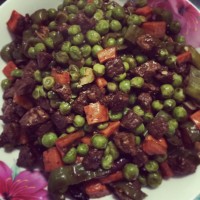 豌豆炒肉的做法 图解9 -->