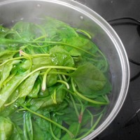 凉拌菠菜花生米的做法图解3