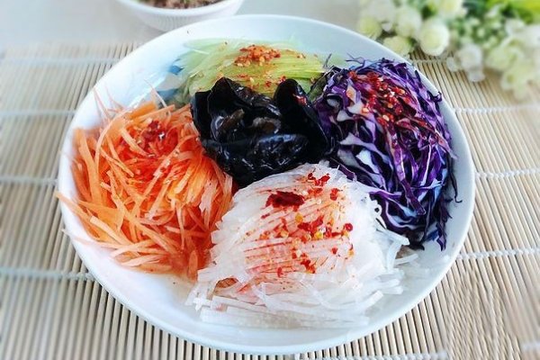 珍选捞汁蔬菜团的做法