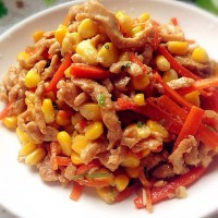 玉米粒炒鸡丝的做法图解9