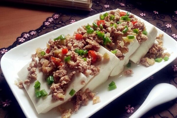 肉末榨菜盖豆腐—乌江榨菜的做法