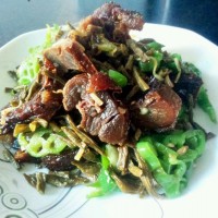 酸豆角腊鸭的做法图解8