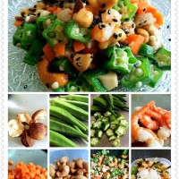 宝宝最爱 秋葵腰果炒虾仁的做法图解1