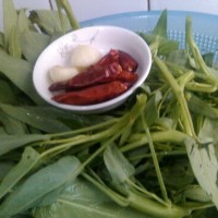 炝炒空心菜(藤菜,钢管菜)的做法图解1