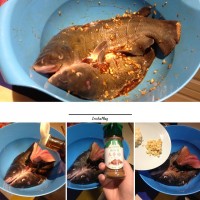 滋滋飘香的~蒜香烤鱼的做法图解2