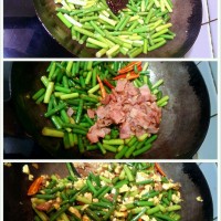 私房 . 培根蛋炒蒜苔的做法图解3