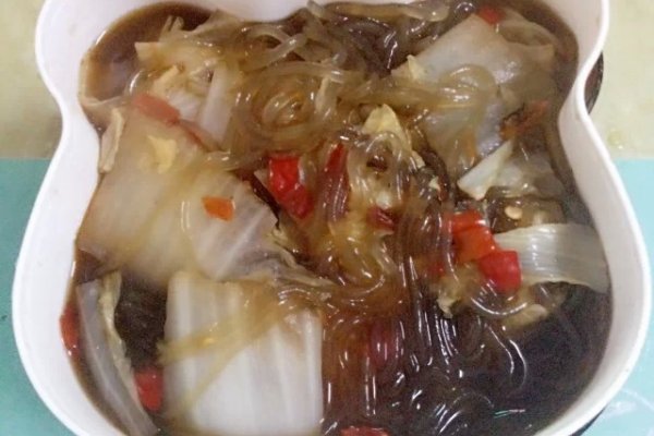酸辣大白菜烩粉条的做法