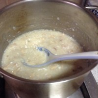 营养早餐~鸡肉蛋花粥的做法图解6