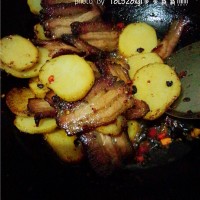 香辣菜:土豆腊肉的做法图解9