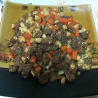 杏鲍菇黑椒牛肉粒的做法图解4