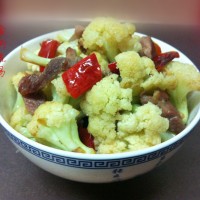 肉片干椒炒花菜的做法图解13