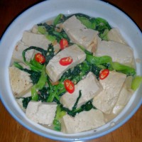 不一样的海米油菜炖豆腐的做法图解5