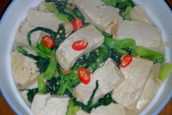 不一样的海米油菜炖豆腐的做法