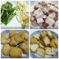 油豆腐烧五花肉的做法图解1