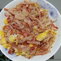 蟹肉棒炒鸡蛋的做法图解3