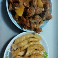 排骨土豆粘卷子~的做法图解17