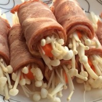 橘色厨房培根金针菇(菜卷)的做法图解4